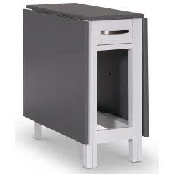 Matgrupp; klaffbord Vit / Grå med 4 st klädda stolar - Fårö + 4.00 x Stolsdyna