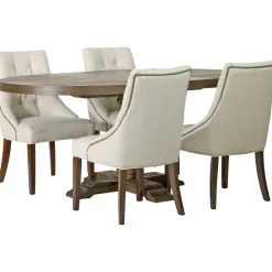 Matgrupp: Lamier matbord runt - brun + 4 st Tuva europa ver II stolar