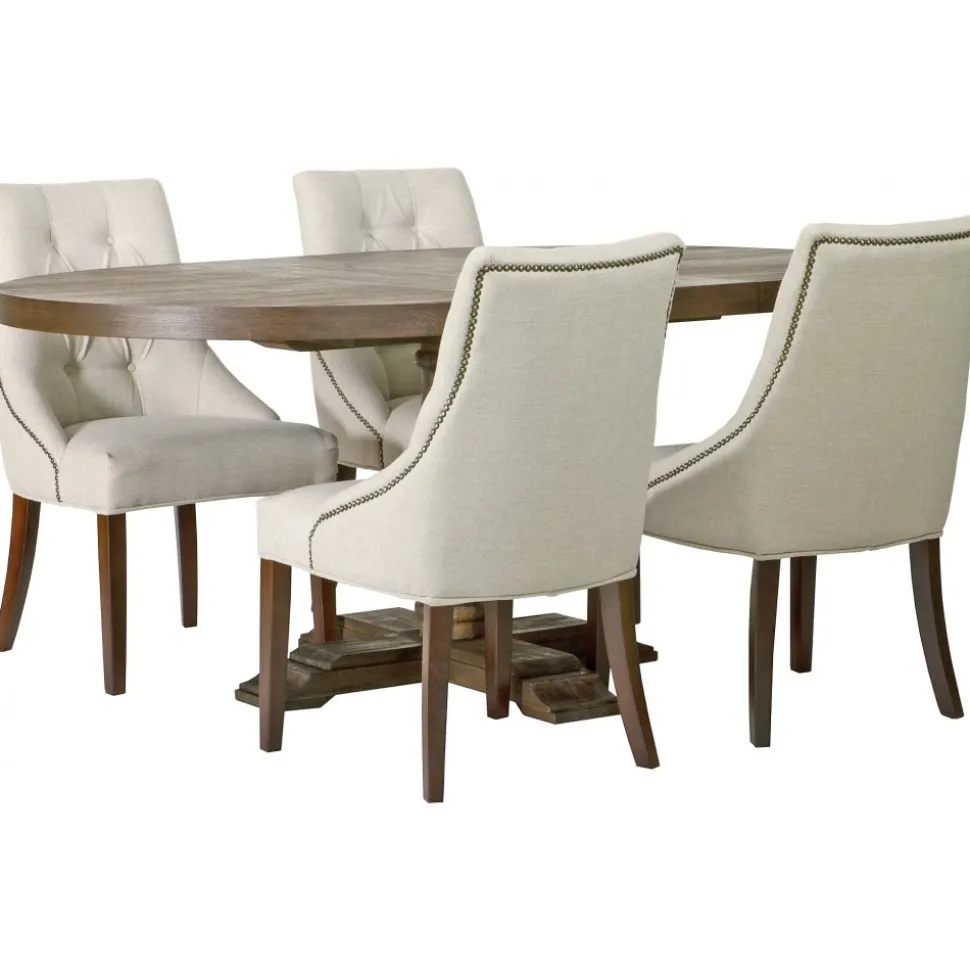 Matgrupp: Lamier matbord runt - brun + 4 st Tuva europa ver II stolar