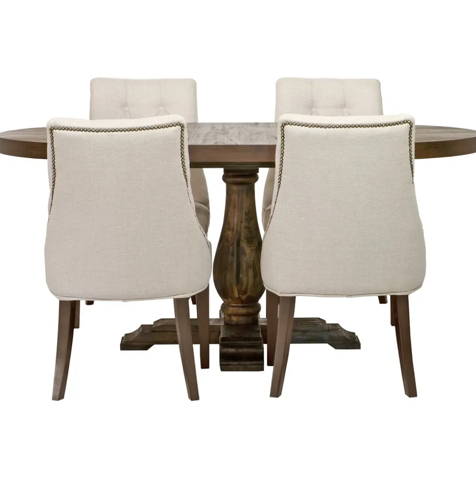 Matgrupp: Lamier matbord runt - brun + 4 st Tuva europa ver II stolar