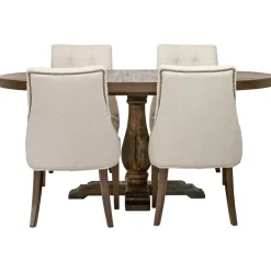 Matgrupp: Lamier matbord runt - brun + 4 st Tuva europa ver II stolar + 3.00 x Möbeltassar