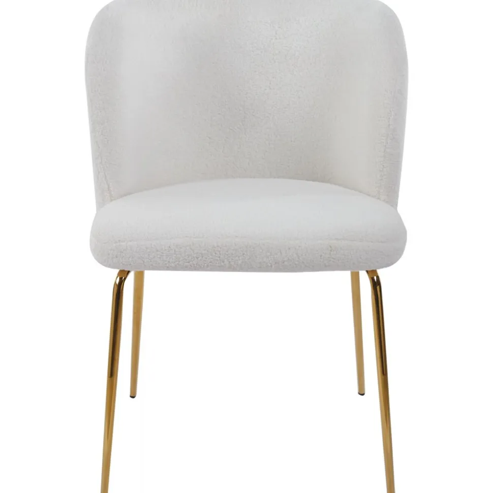 Matgrupp Lanzo Ø120 cm marmor beige med 4 st stolar i bouclé och mässingsben