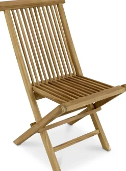 Matgrupp med 4 stolar och matbord Ø122 beige/teak - Merca/Saltö