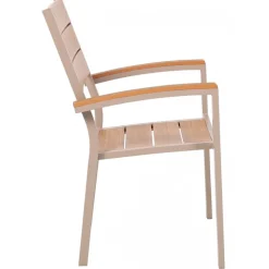 Matgrupp med 4 stolar och matbord 150 x 90 cm beige/ek - Las Vegas