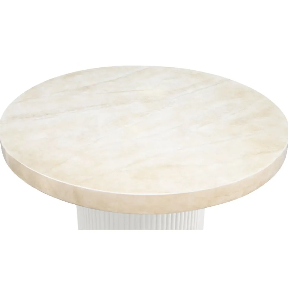 Matgrupp med 4 stolar och matbord Ø122 cm beige/svart - Merca/Pino