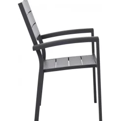 Matgrupp med 4 stolar och matbord 150 x 90 cm svart/grå - Las Vegas