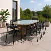 Matgrupp med 6 stolar och matbord 180 x 100 cm svart/natur - Menton/Pino
