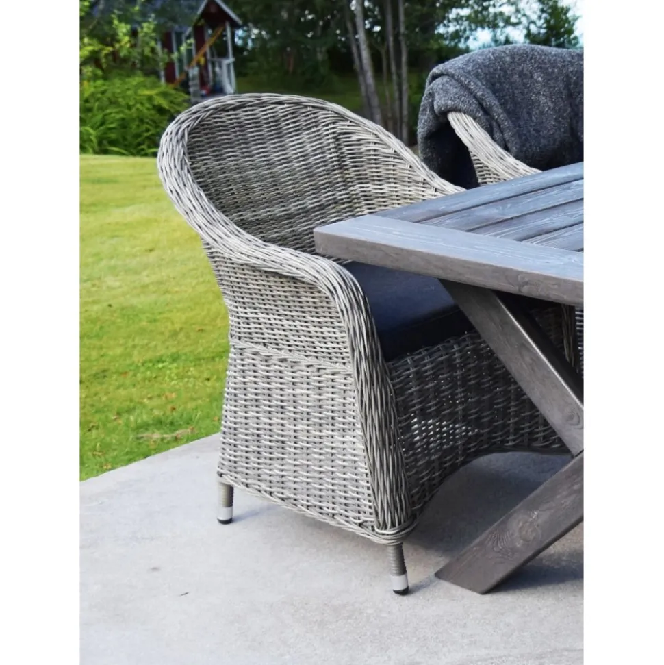 Matgrupp Mercury: Oxford bord inklusive 6 st Mercury fåtöljer i konstrotting