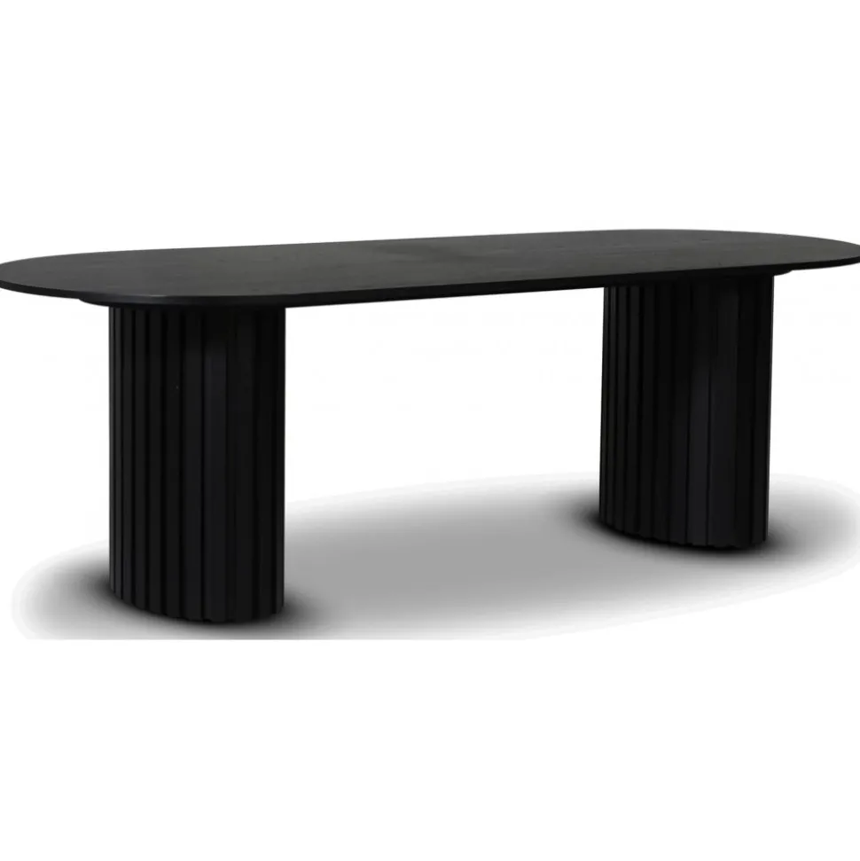 Matgrupp PiPi ovalt matbord 240 cm inkl 4 st Sunda matstol - Svartbets + 3.00 x Möbeltassar