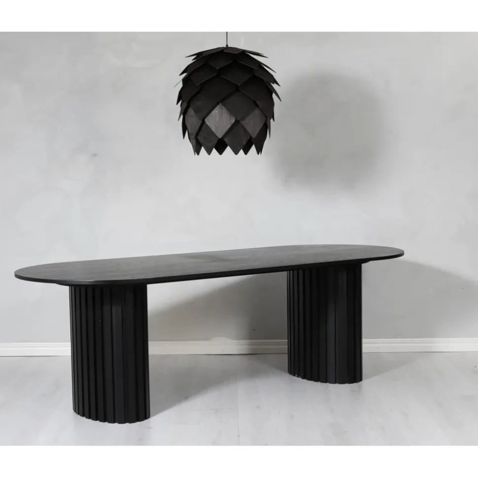 Matgrupp PiPi ovalt matbord 240 cm inkl 4 st Sunda matstol - Svartbets