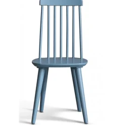 Matgrupp: Runt bord i Ek / Vit med 4 st duvblåa Pinnstolar + 3.00 x Möbeltassar