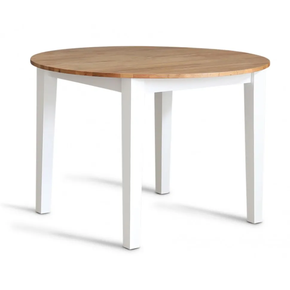 Matgrupp: Runt bord i Ek / Vit med 4 st gröna Pinnstolar + 3.00 x Möbeltassar