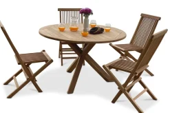 Matgrupp Saltö: Saltö runt bord Ø120 cm inklusive 4 st teakstolar