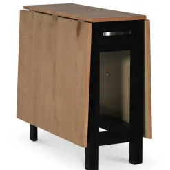 Matgrupp; Slagbord Svart / Ek med 4 st pinnstolar - Fårö