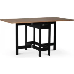 Matgrupp; Slagbord Svart / Ek med 4 st pinnstolar - Fårö