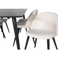 Matgrupp Slope 180x90 cm inkl 6 st Alice stolar - Svartbetsad ekfanér
