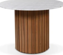 Matisse runt matbord i marmor Ø105 cm - Ek / vit marmor