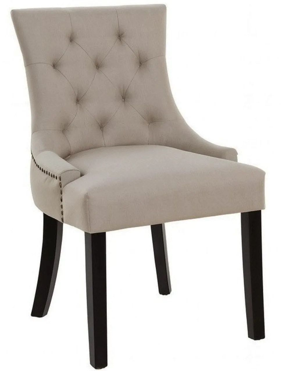 Matstol beige med bruna ben - Tuva + Möbeltassar