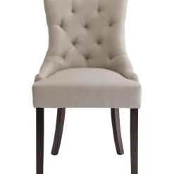 Matstol beige med bruna ben - Tuva + Möbeltassar