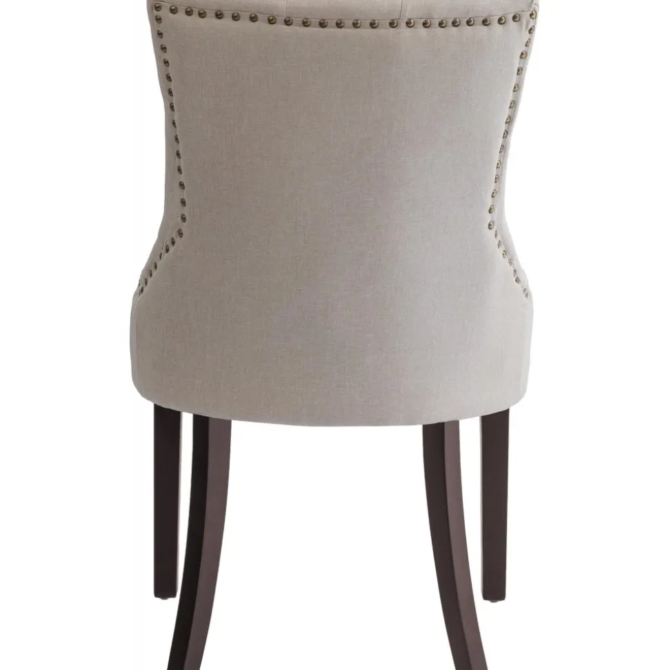 Matstol beige med bruna ben - Tuva + Möbeltassar