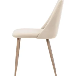 Matstol beige sammet med ekben