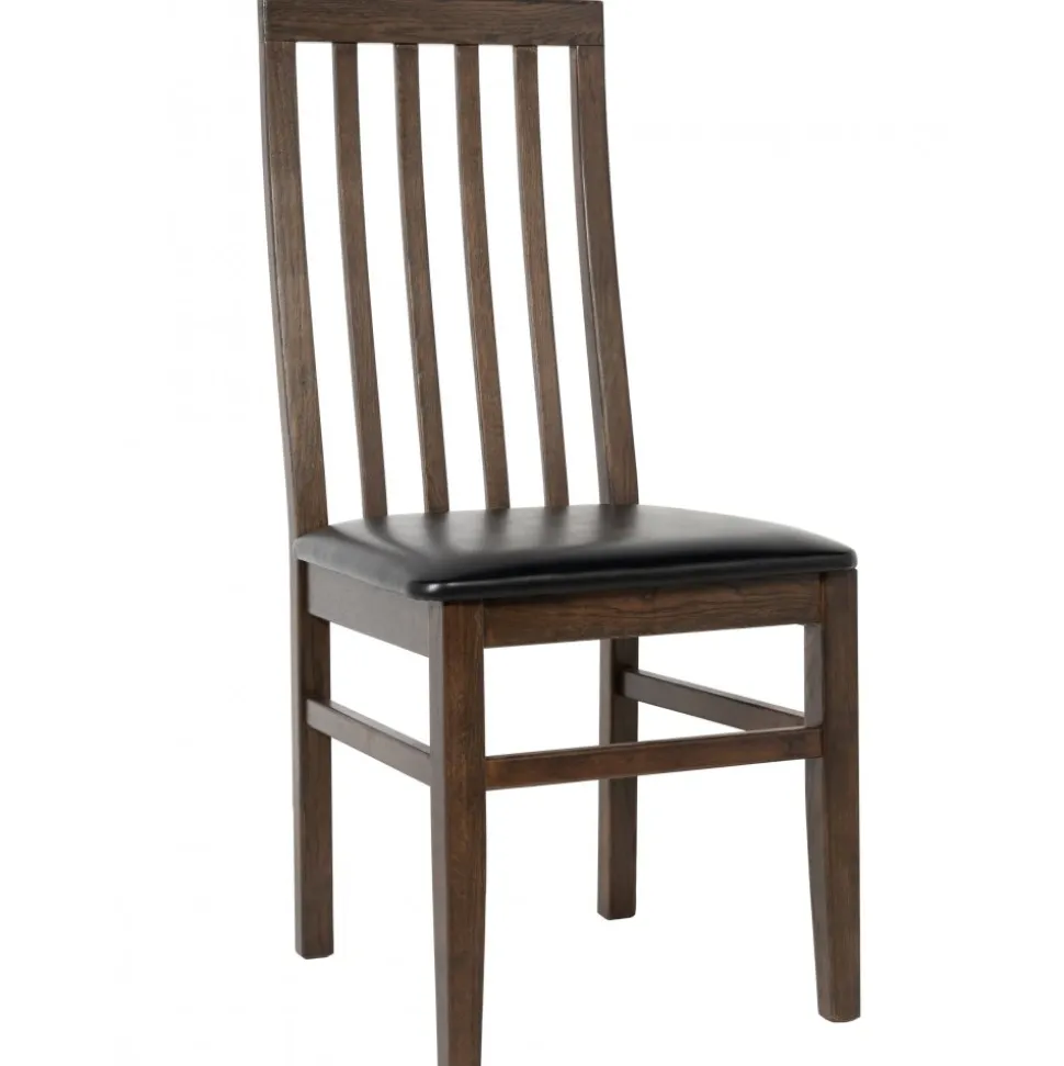 Matstol brunoljad ek svart sits - Alaska