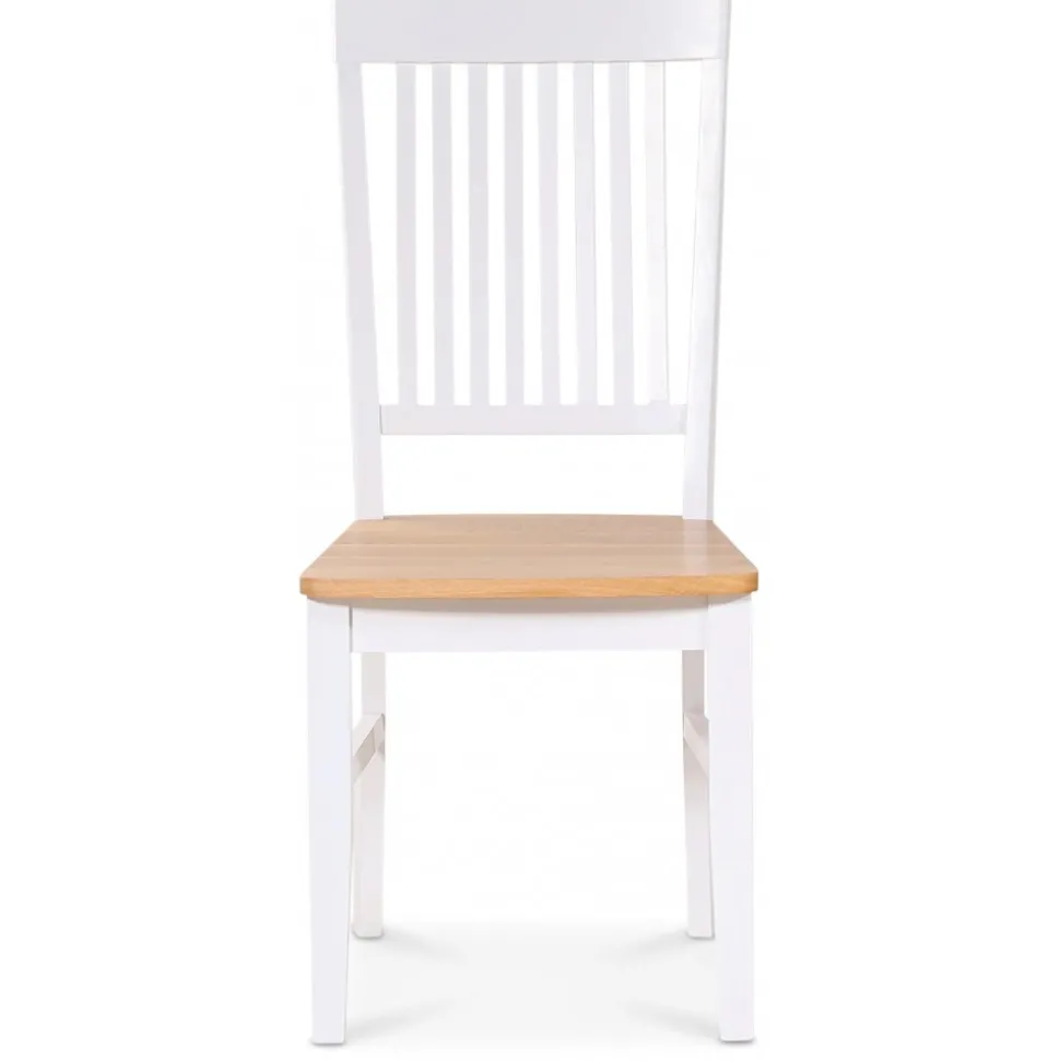 Matstol Dalarös i oljad ek/vit