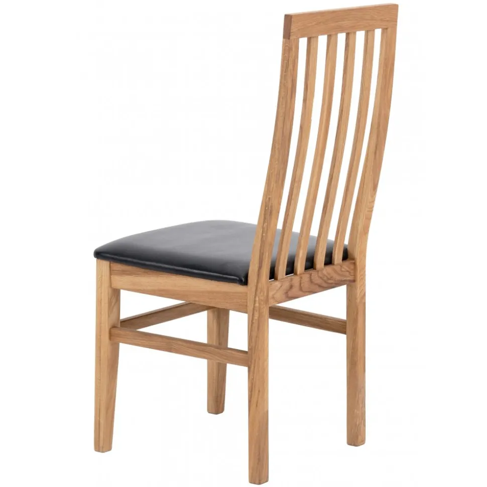 Matstol ek med svart sits - Alaska + Möbeltassar