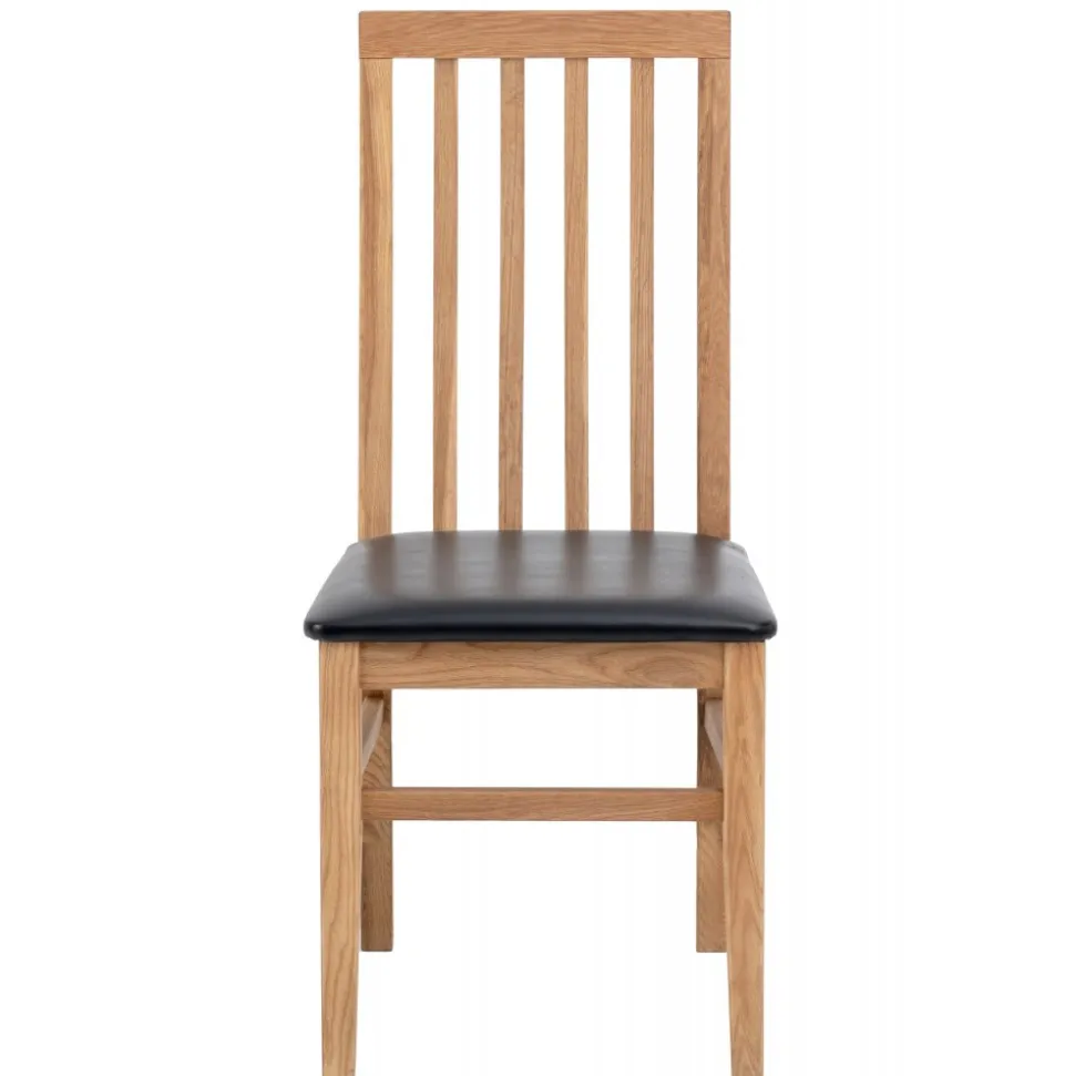 Matstol ek med svart sits - Alaska