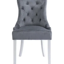 Matstol grå med vita ben och nitar - Tuva + Fläckborttagare för möbler