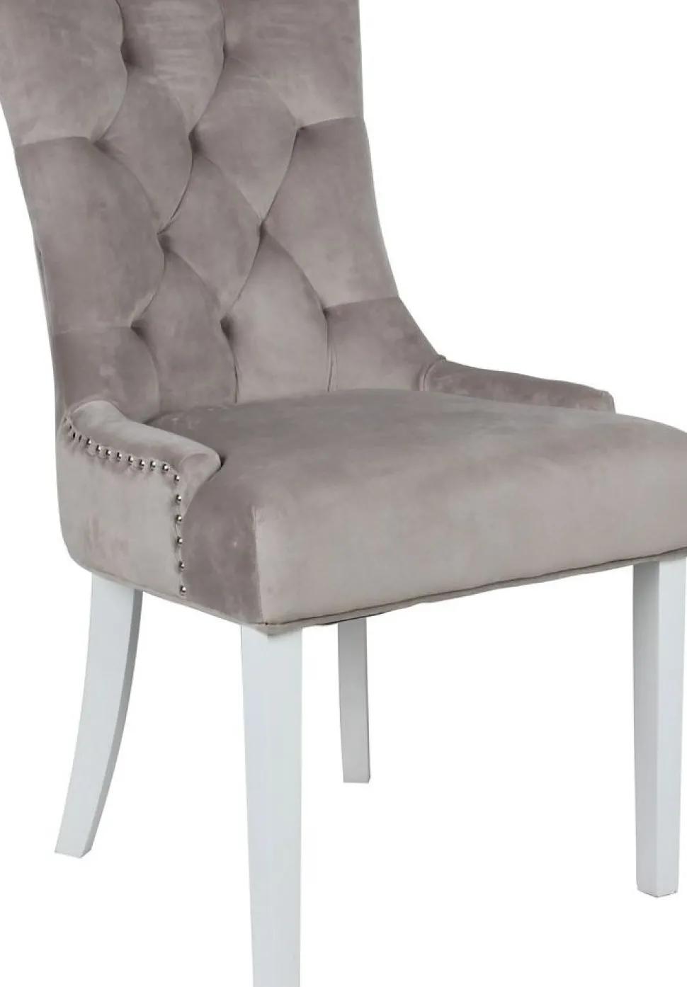 Matstol i beige sammet - Tuva + Möbeltassar