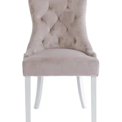 Matstol i beige sammet - Tuva + Möbeltassar