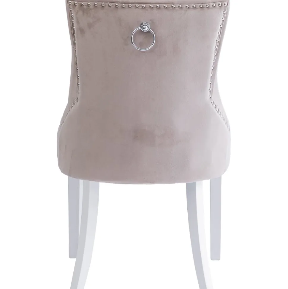 Matstol i beige sammet - Tuva + Möbeltassar