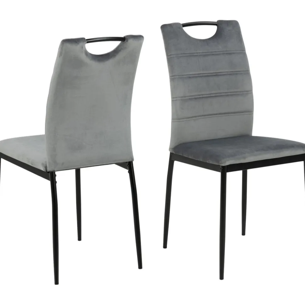 Matstol i grå sammet