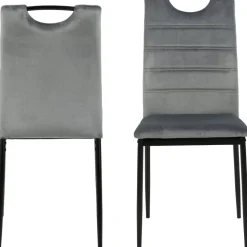 Matstol i grå sammet