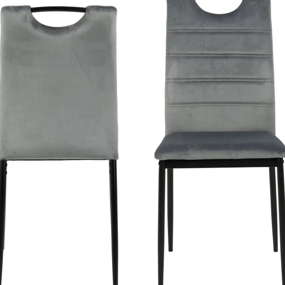 Matstol i grå sammet