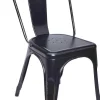 Matstol i metall svart