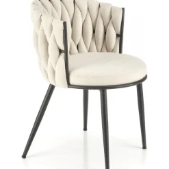 Matstol ljusbeige sammet