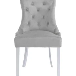 Matstol ljusgrå sammet - Tuva Decotique