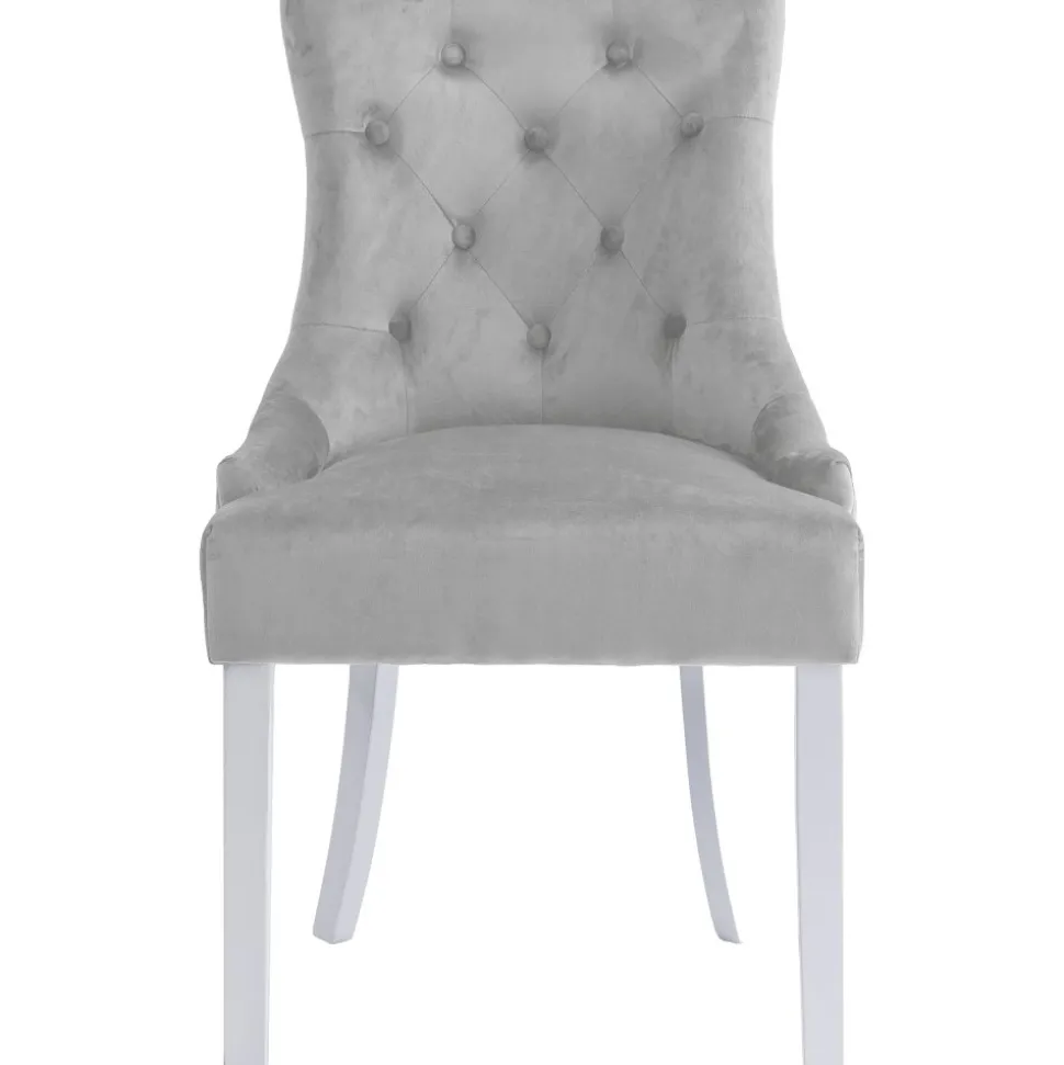 Matstol ljusgrå sammet - Tuva Decotique + Möbeltassar