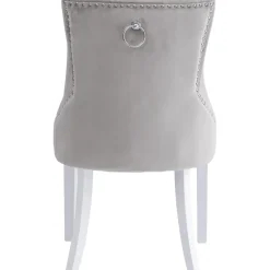 Matstol ljusgrå sammet - Tuva Decotique + Möbeltassar