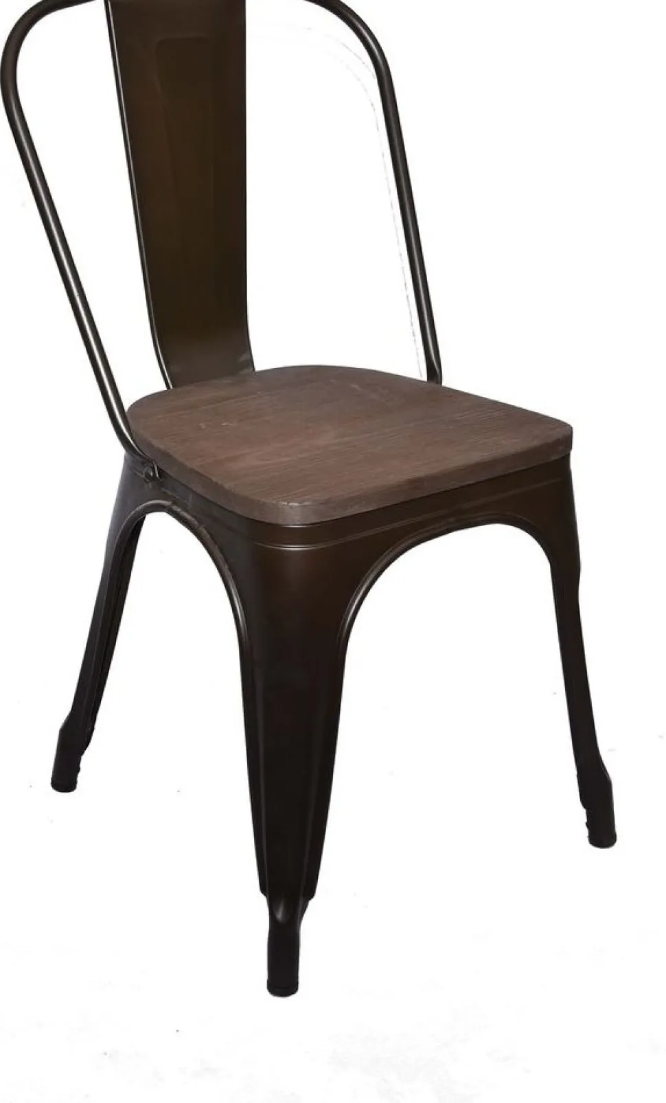 Matstol metall stapelbar träsits + Möbeltassar