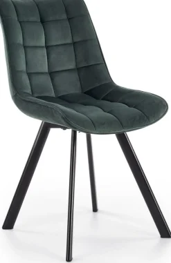Matstol mörkgrön sammet