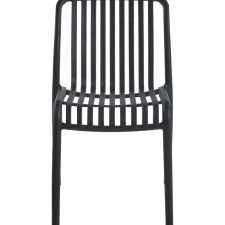 Matstol Noa i svart - Stapelbar + Textilskydd för utemöbler