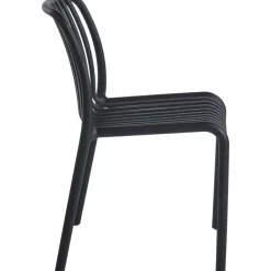 Matstol Noa i svart - Stapelbar + Rengöringsmedel för utemöbler