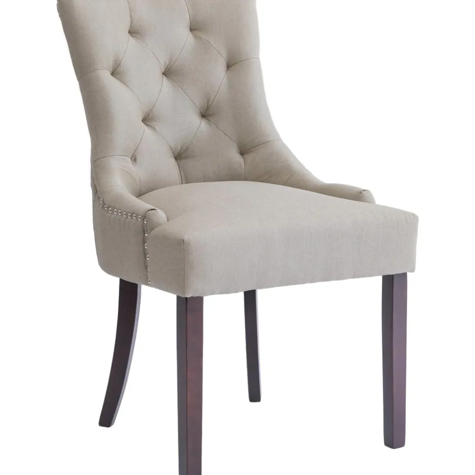 Matstol Tuva - Beige med bruna ben