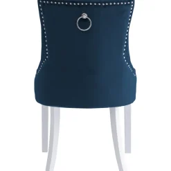 Matstol Tuva blå sammet med vita ben + Textilrengöring för möbler