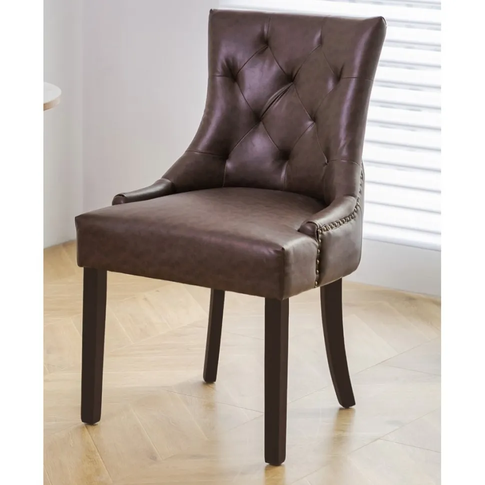 Matstol Tuva brun med mörkbruna ben + Textilrengöring för möbler