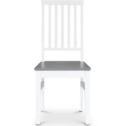 Matstol vit med grå sits + Stolsdyna