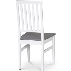 Matstol vit med grå sits + Stolsdyna